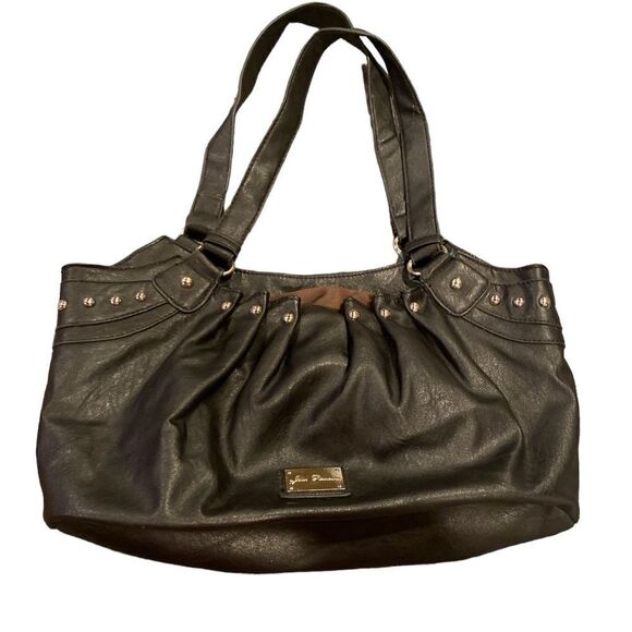 John Romaine Black Purse Shoulder Bag Studded - Picture 1 of 8